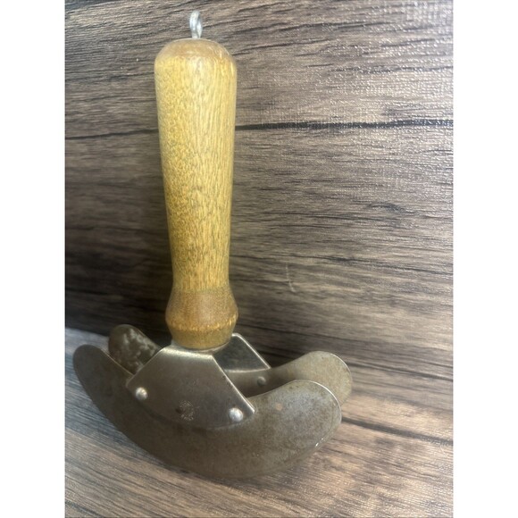 Vintage Chief Double Bladed Chopper -Cutter Wood Handle Stainless Steel Made USA - Picture 3 of 10